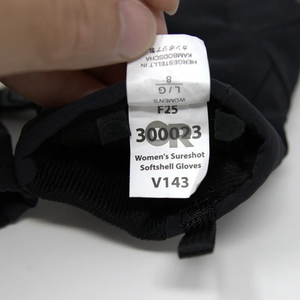 Outdoor Research Womens Black Sureshot Softshell Gloves Size Large